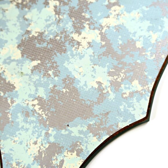 Art Deco Frameless Vanity Hand Mirror Abstract Atomic Backing c.1930s-1940s - Picture 10 of 13